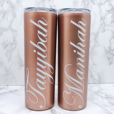 Personalised 500ml Tall Tumbler available in Black, White and Rose Gold - Bottles - Molly Dolly Crafts