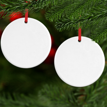 Load image into Gallery viewer, Ceramic Circle Christmas Ornament

