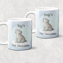 Load image into Gallery viewer, Polar Bear Personalised Christmas Hot Chocolate Mug &amp; Coaster
