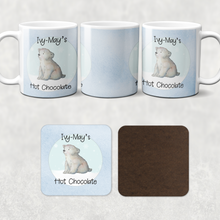 Load image into Gallery viewer, Polar Bear Personalised Christmas Hot Chocolate Mug &amp; Coaster
