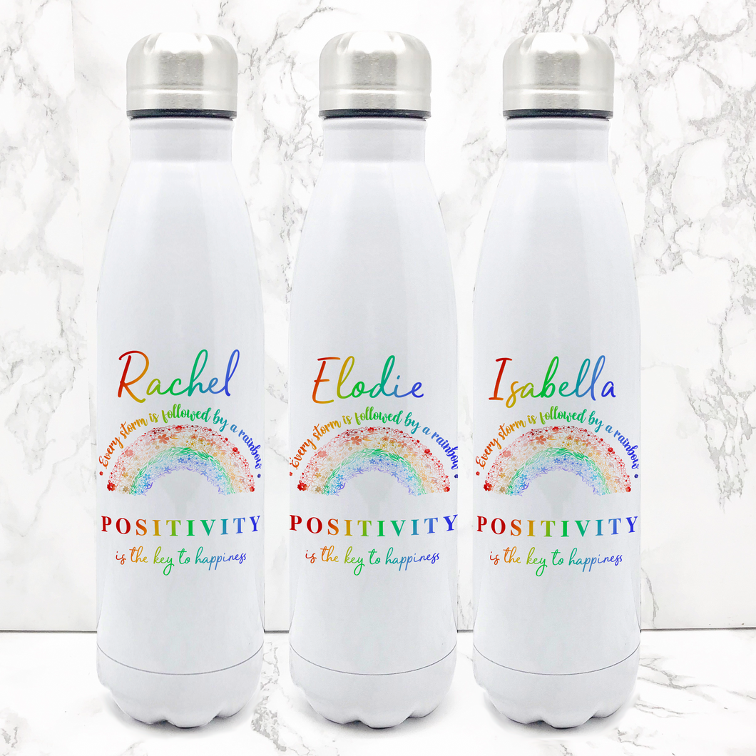 Positivity Rainbow Personalised Travel Flask