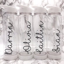 Load image into Gallery viewer, Personalised 750ml White Adult Fruit Infuser Water Bottle - Bottles - Molly Dolly Crafts
