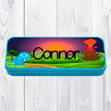 Load image into Gallery viewer, Personalised Printed Dinosaur School Pencil Tin - Pencil Case - Molly Dolly Crafts

