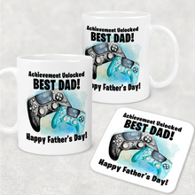 Load image into Gallery viewer, Best Dad Game Achievement Unlocked Personalised Watercolour Mug
