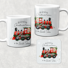 Load image into Gallery viewer, All Aboard the Christmas Train Personalised Christmas Eve Mug and Coaster Set
