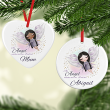 Load image into Gallery viewer, An Angel Watches Over Me Ceramic Memorial Christmas Bauble
