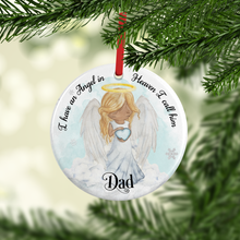 Load image into Gallery viewer, I Have an Angel in Heaven Ceramic Round or Heart Shaped Memorial Christmas Bauble
