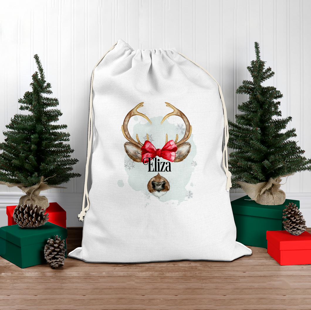 Reindeer Antler Personalised Christmas Santa Sack