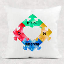 Load image into Gallery viewer, Autism It&#39;s Ok To Be Different Jigsaw Cushion
