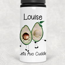 Load image into Gallery viewer, Lets Avo Cuddle Avocado Personalised Aluminium Straw Water Bottle 650ml
