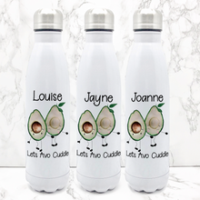 Load image into Gallery viewer, Lets Avo Cuddle Avocado Personalised Travel Flask Water Bottle 500ml
