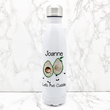 Load image into Gallery viewer, Lets Avo Cuddle Avocado Personalised Travel Flask Water Bottle 500ml
