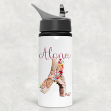 Load image into Gallery viewer, Ballet Shoes Personalised Aluminium Straw Water Bottle 650ml
