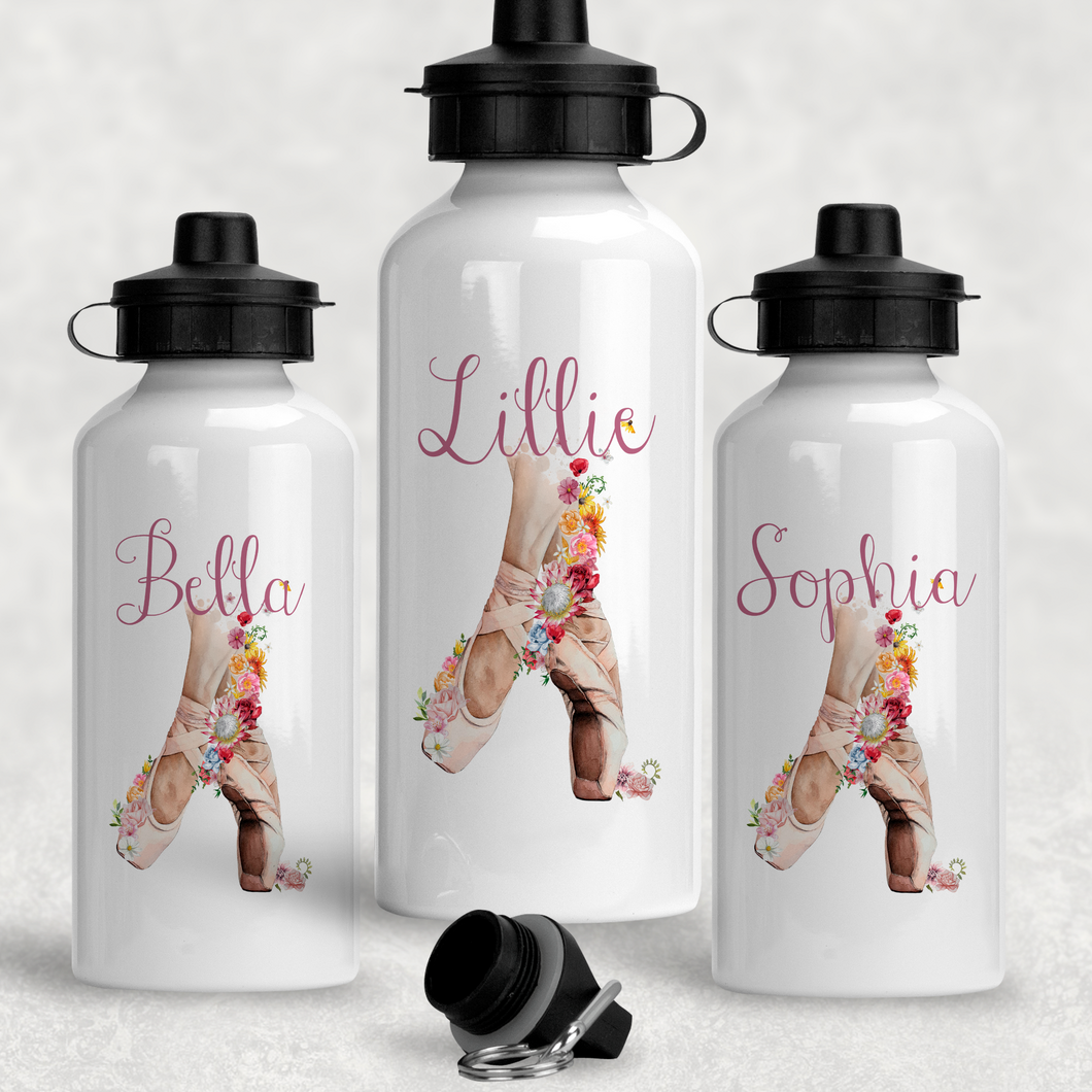 Ballet Shoes Personalised Aluminium Water Bottle 400/600ml