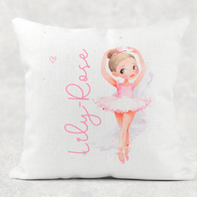Load image into Gallery viewer, Ballet Personalised Cushion Linen White Canvas
