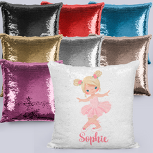 Load image into Gallery viewer, Ballet Personalised Mermaid Sequin Cushion -  - Molly Dolly Crafts
