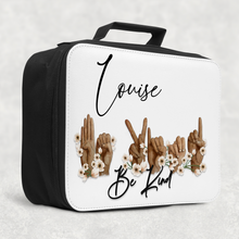 Load image into Gallery viewer, Be Kind Sign Language Personalised Insulated Lunch Bag
