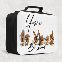 Load image into Gallery viewer, Be Kind Sign Language Personalised Insulated Lunch Bag
