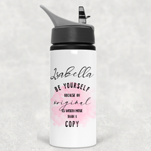 Load image into Gallery viewer, Be Yourself Personalised Aluminium Straw Water Bottle 650ml
