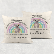 Load image into Gallery viewer, Bear Get Well Soon Personalised Cushion

