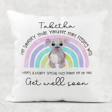 Load image into Gallery viewer, Bear Get Well Soon Personalised Cushion
