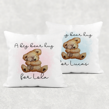 Load image into Gallery viewer, Big Teddy Bear Hug Personalised Cushion
