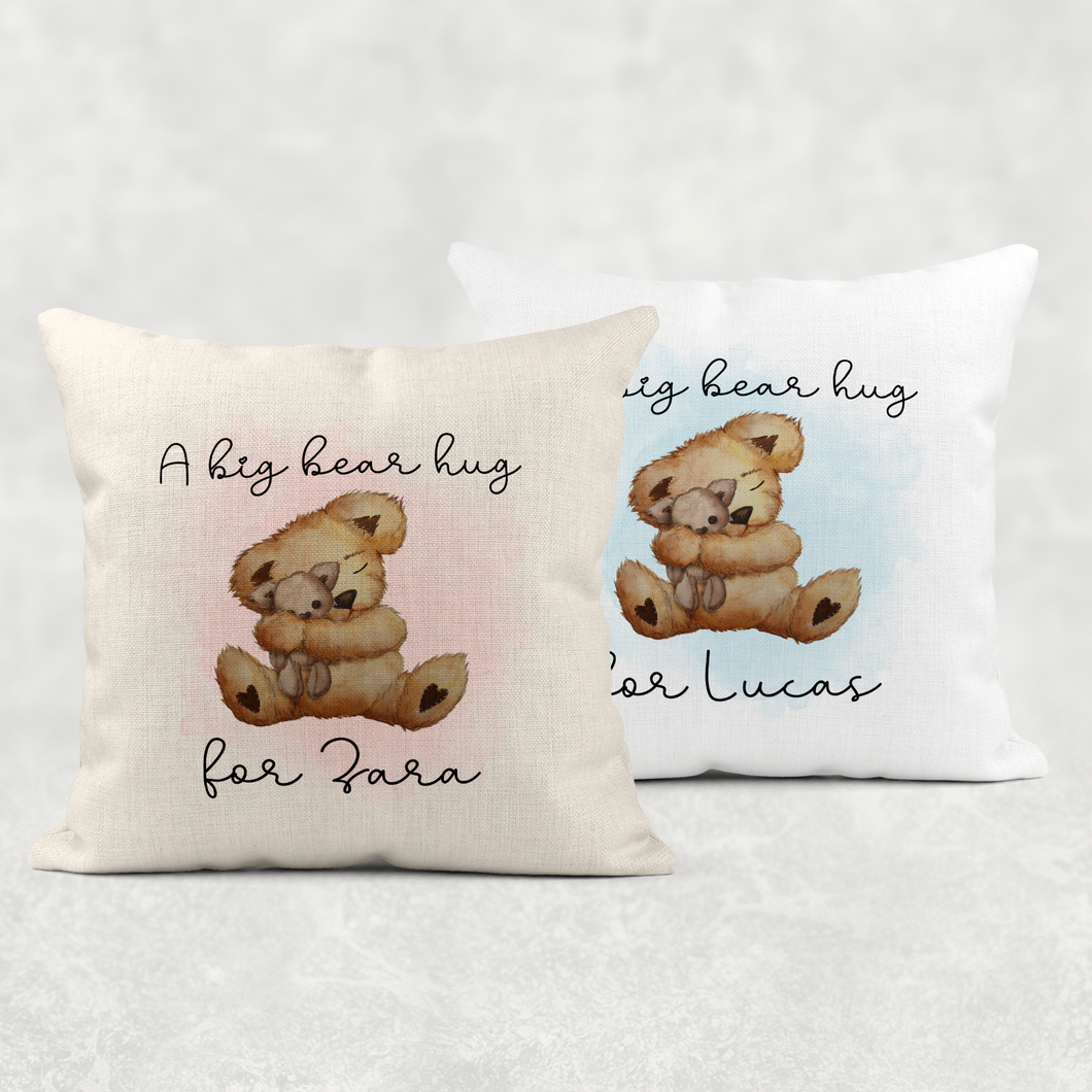 Big Teddy Bear Hug Personalised Cushion