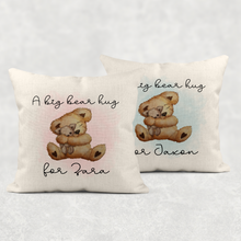 Load image into Gallery viewer, Big Teddy Bear Hug Personalised Cushion
