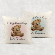 Load image into Gallery viewer, Big Teddy Bear Hug Personalised Cushion
