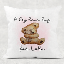 Load image into Gallery viewer, Big Teddy Bear Hug Personalised Cushion
