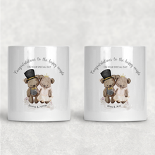 Load image into Gallery viewer, Bear Wedding Couple Personalised Pencil Caddy / Make Up Brush Holder
