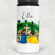 Load image into Gallery viewer, Beauty and the Beast Scene Personalised Aluminium Straw Water Bottle 650ml
