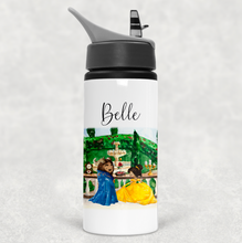 Load image into Gallery viewer, Beauty and the Beast Scene Personalised Aluminium Straw Water Bottle 650ml
