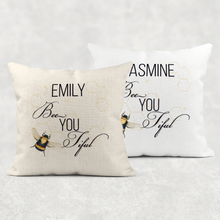 Load image into Gallery viewer, Bee You Tiful Positivity Personalised Cushion
