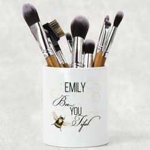 Load image into Gallery viewer, Bee You Tiful Positivity Personalised Pencil Caddy / Make Up Brush Holder
