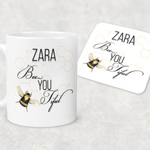 Load image into Gallery viewer, Bee You Tiful Positivity Personalised Mug &amp; Coaster
