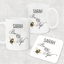 Load image into Gallery viewer, Bee You Tiful Positivity Personalised Mug &amp; Coaster
