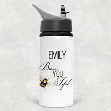 Load image into Gallery viewer, Bee You Tiful Positivity Personalised Aluminium Straw Water Bottle 650ml
