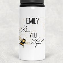 Load image into Gallery viewer, Bee You Tiful Positivity Personalised Aluminium Straw Water Bottle 650ml

