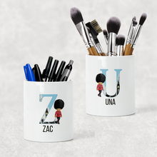 Load image into Gallery viewer, Beefeater Soldier Alphabet Watercolour Pencil Caddy / Make Up Brush Holder

