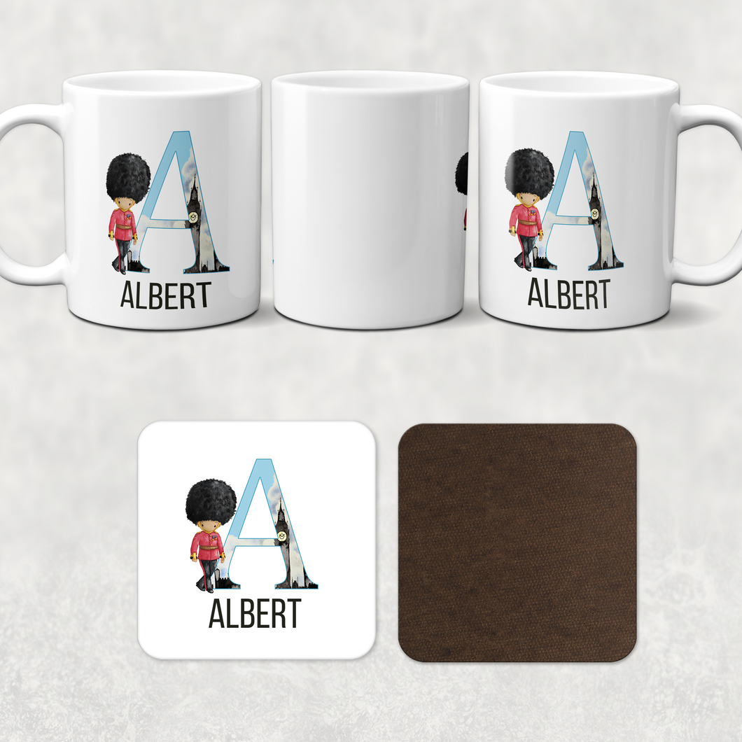 Beefeater Soldier Alphabet Personalised Watercolour Mug