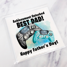Load image into Gallery viewer, Gamer Achievement Unlocked Best Dad Father&#39;s Day Card
