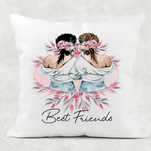 Load image into Gallery viewer, Best Friends Personalised Cushion Linen White Canvas
