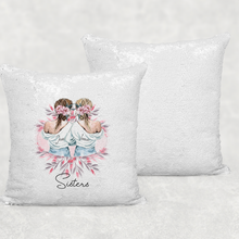Load image into Gallery viewer, Best Friends Sisters Personalised Mermaid Sequin Cushion
