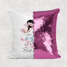 Load image into Gallery viewer, Best Friends Sisters Personalised Mermaid Sequin Cushion
