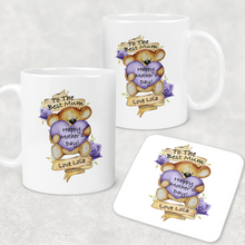 Load image into Gallery viewer, Best Mum Teddy Mother&#39;s Day Personalised Mug &amp; Coaster
