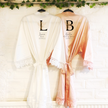 Load image into Gallery viewer, Black &amp; Gold Alphabet Lace Wedding Dressing Robe
