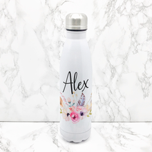Load image into Gallery viewer, Boho Floral Personalised Travel Flask
