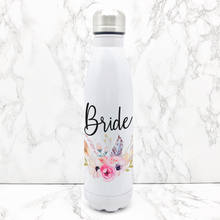Load image into Gallery viewer, Wedding Role Boho Floral Travel Flask Bride Bridesmaid Maid of Honour
