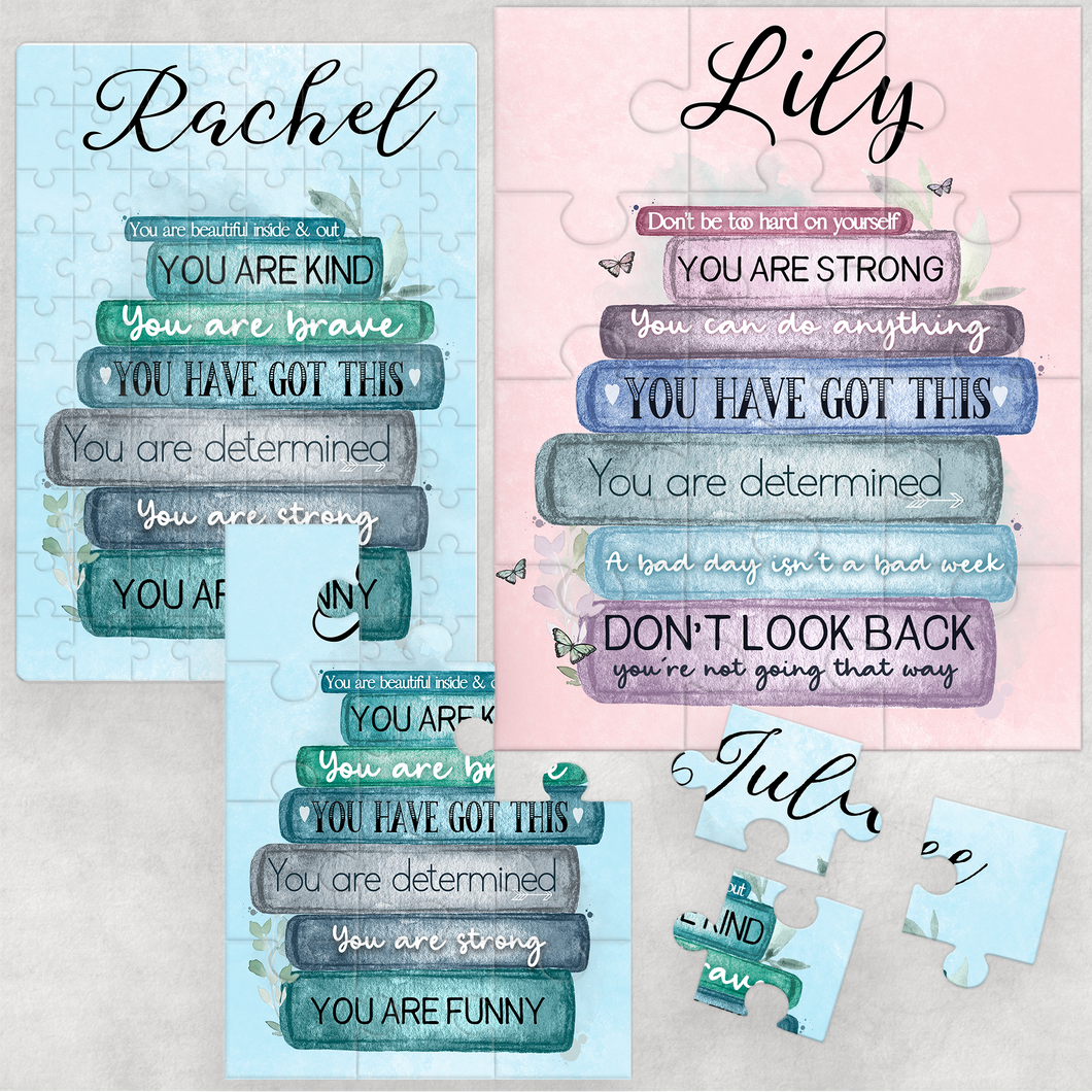 Book Stack Positivity Jigsaw Various Sizes & Pieces